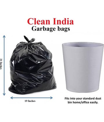 Clean India Garbage Medium 60 pcs - 19X21 Disposable Garbage Trash Waste Dustbin Bags | 2 packs of 30 pcs