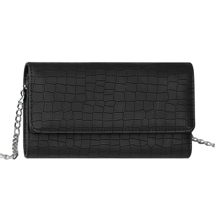 The Wallet Store Croco Design Sling Bag - Black
