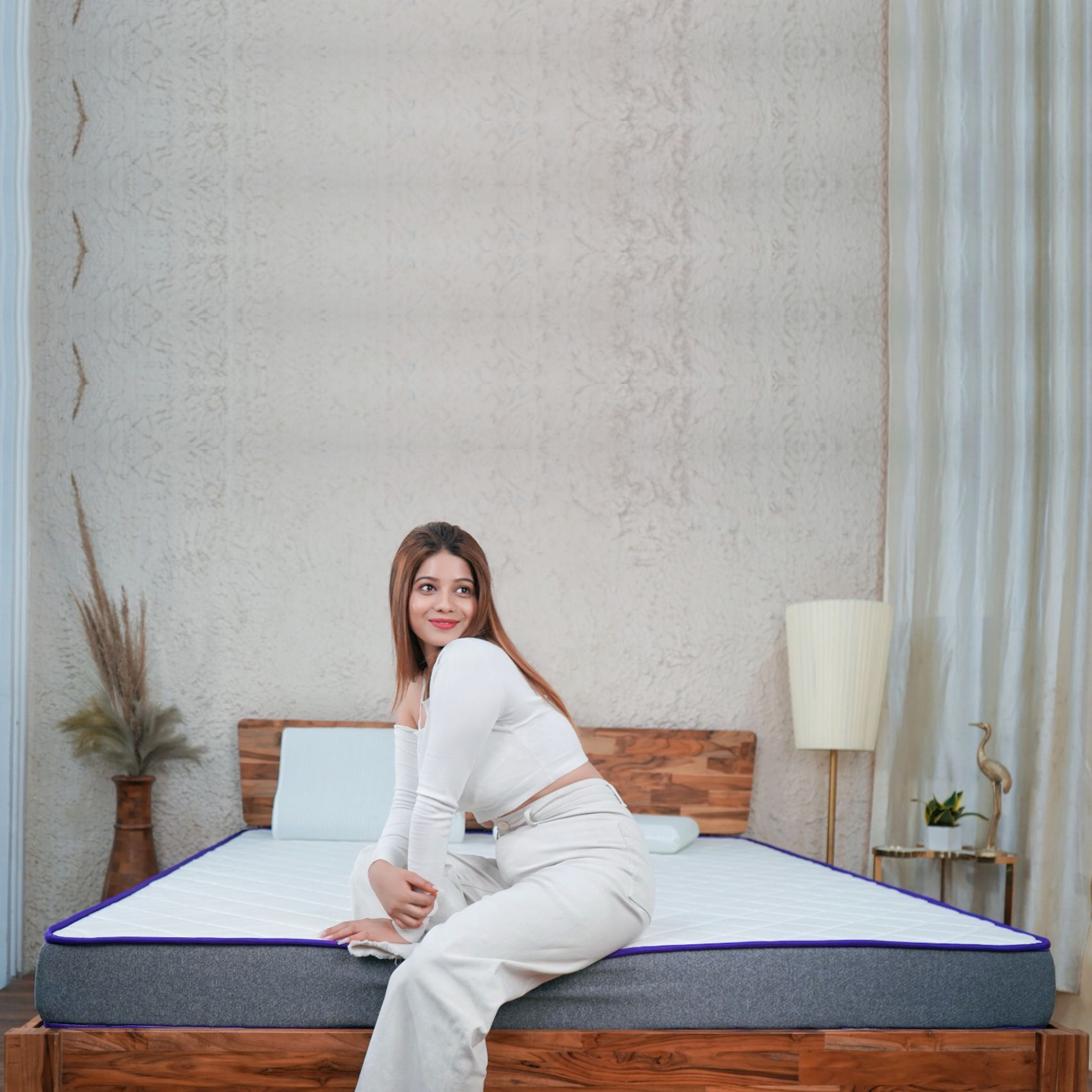 SLEEP SPA Dual Comfort - Hard & Soft- with Comfort Cubes and Rebotech Tech. 10 inch Double High Resilience (HR) Foam Mattress (L x W. 72 inch x 48 inch)