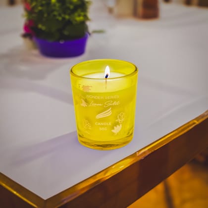 Lemon Sorbet Scented Candle - Wonder Series (50gms)-Lemon Sorbet