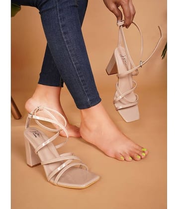 JM Looks Beige Women's Sandal Heels