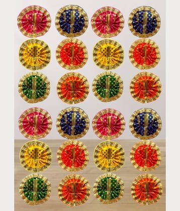 Green Spiritual Laddu Gopal Multicolor Cotton Dress ( Pack of 1 )
