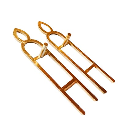 MAYAPURI Metal Tilok Kathi or Tilak Mold (U Shape) Tilak, Tika Stamp, Religious Tilak Stamp Golden (Pack of 2)