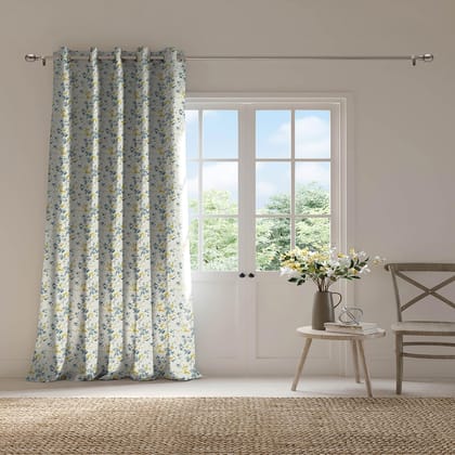 Ddecor Curtain Pack of 1, Polyster Digital Print Floral Curtain, Large Door 9 FT, Garnet, Room Darkening |135 CM X 270 CM, Gold