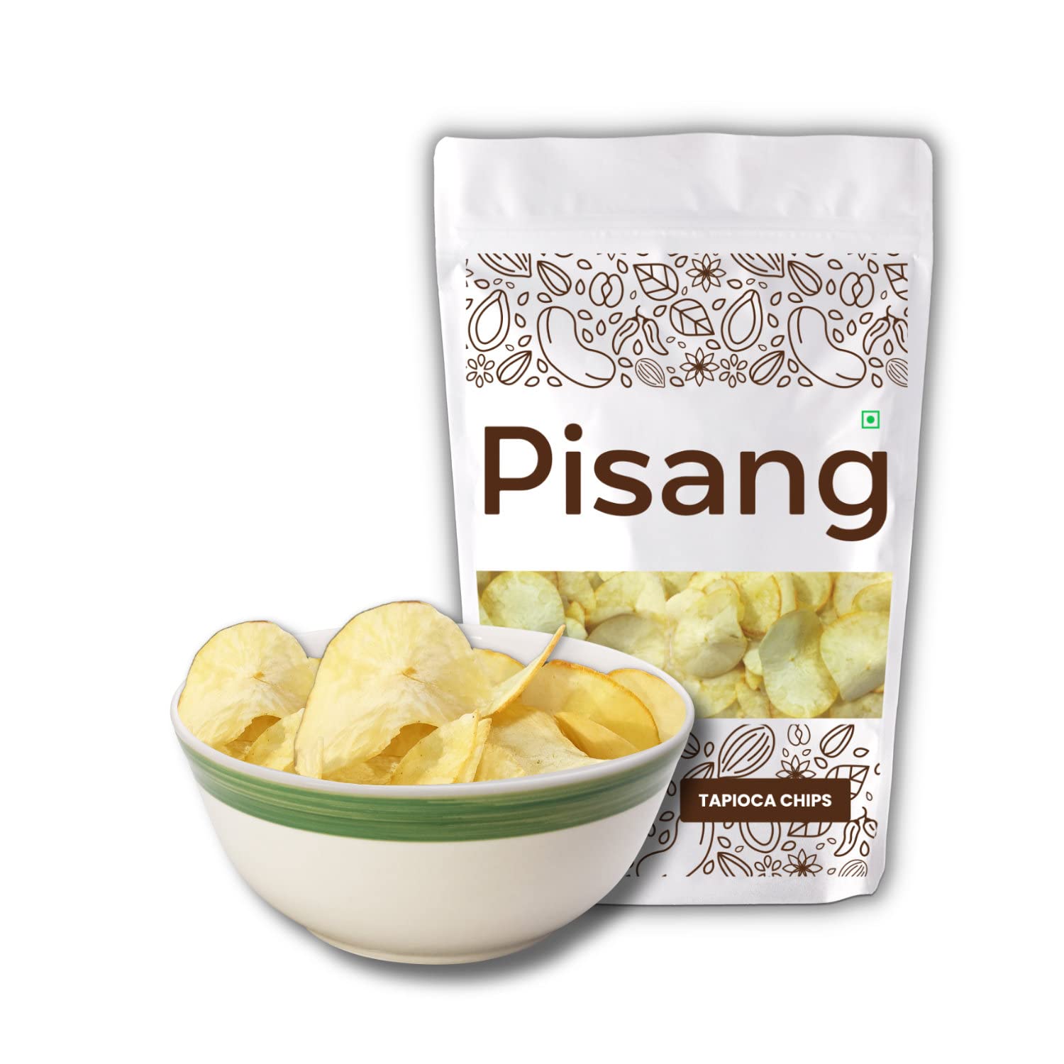 Pisang Tapioca Round Fried Chips, Premium Kerala Tapioca (Kappa) Snacks, Ready To Eat, Authentic & Fresh (800 GM), Crispy & Crunchy (Pack of 2, Each 400gm)