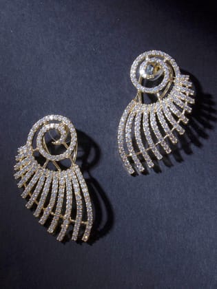 Gold-Plated AD Studded Drop Earrings