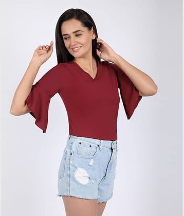 Chimpaaanzee Women's Crepe Regular Top ( Maroon )