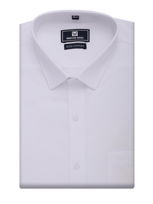Mens Cotton Regular Fit White Shirt Rich Cotton-36 / F/S