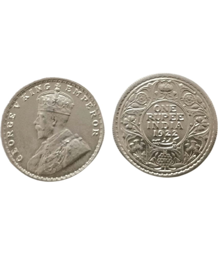 Hop n Shop - One Rupee George V King & Emp 1922 1 Numismatic Coins