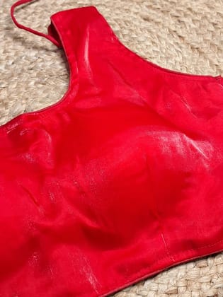 Red Colour Women Padded Blouse with Sleeve Attached (36 Inch Bust Size)-Free Size / Red