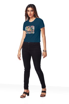 Chest Printed T-shirts - Blue, Green and Pink-BLUE / XL