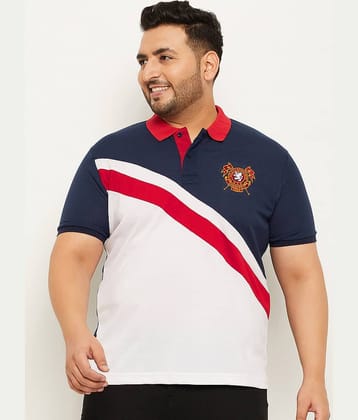 AUSTIVO Pack of 1 Cotton Blend Regular Fit Colorblock Half Sleeves Men's Polo T Shirt ( Multicolor )