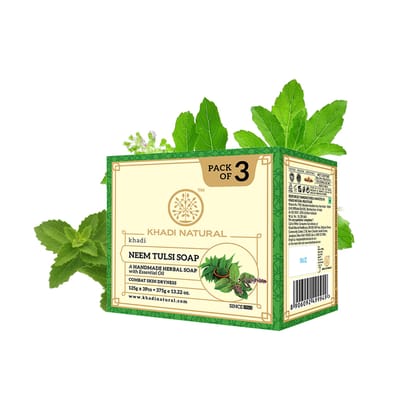Khadi Natural Herbal Neem Tulsi Soap Combo Pack Of 3 – 125gm Each