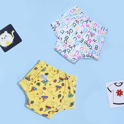 Potty Training Pants Kindergarten Tales & Sailing Hearts Print - Pack of 2-Size 0 (9-12 Months) / 2