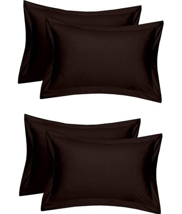 MAHALUXMI COLLECTION Pack of 4 White Pillow Cover