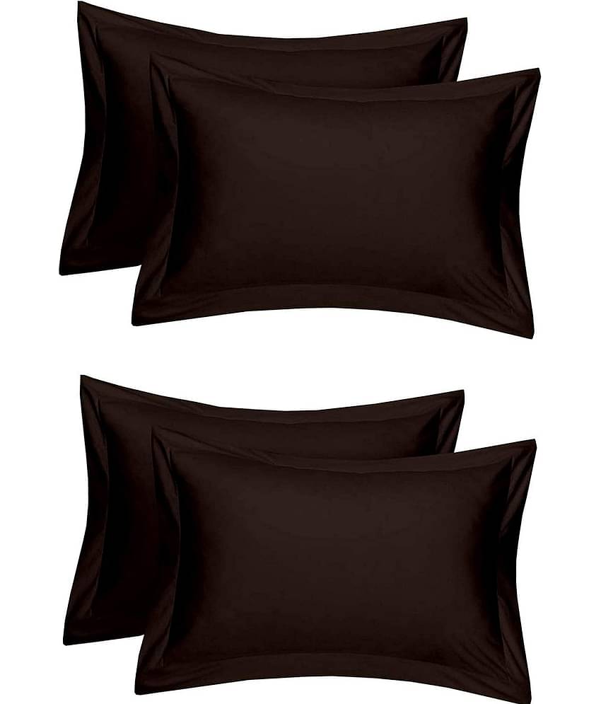 MAHALUXMI COLLECTION Pack of 4 White Pillow Cover