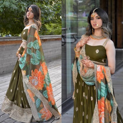 Green Colors Georgette Party Wear Lehenga choli DC 532