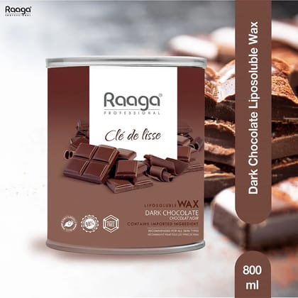 Raaga Professional Liposoluble Wax with Dark Chocolate | Pain free waxing suitable for All skin types, 800ml