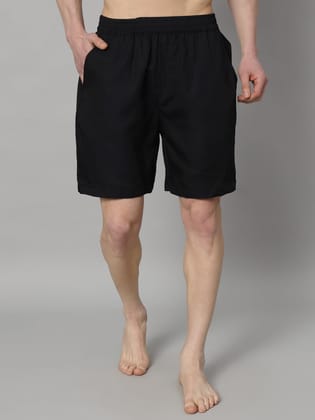 Pure Cotton Dark Blue Solid Color Men's Boxer (OTLMB10)-S
