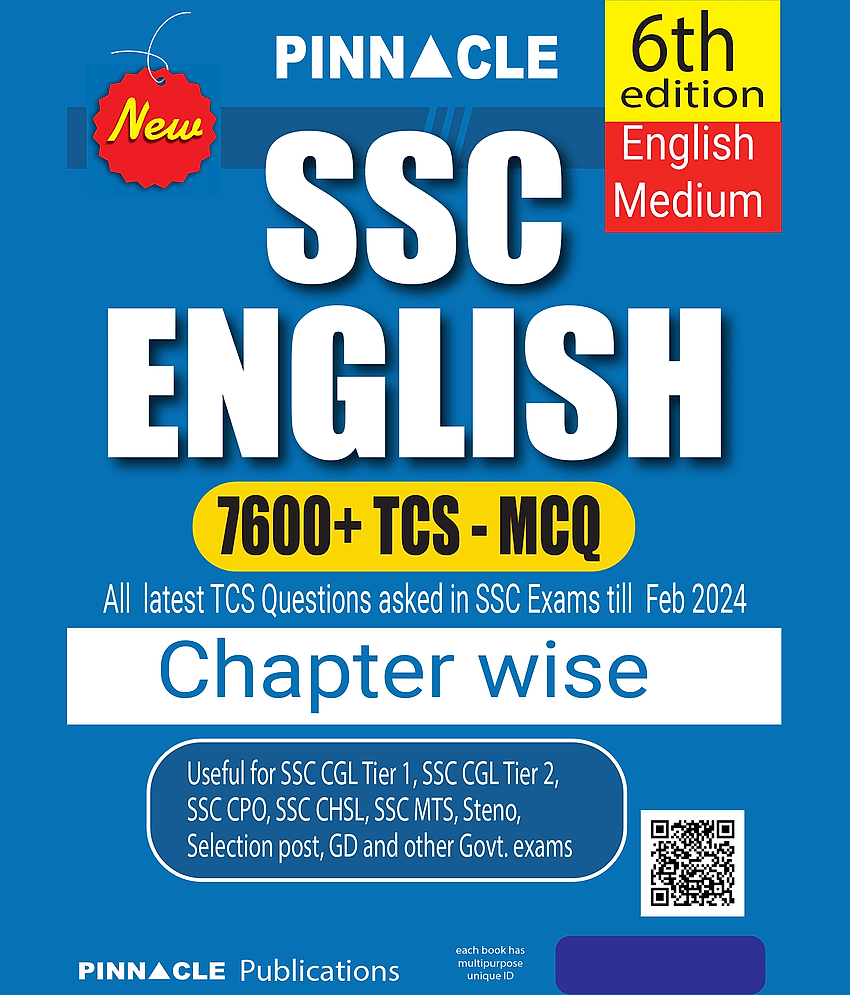 SSC English 7600 TCS MCQ Chapter Wise With Detailed Explanation 6th Edition English Medium