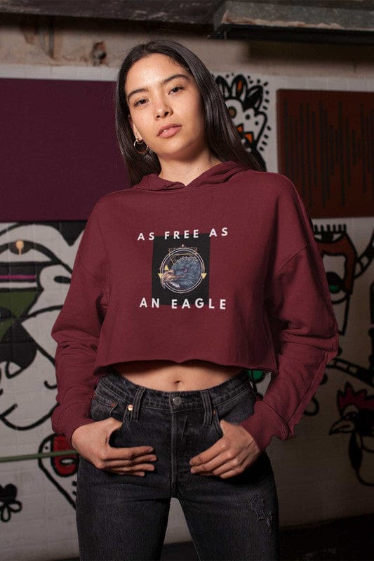 Crop Hoodie (Women) - As Free As An Eagle (4 Colours)