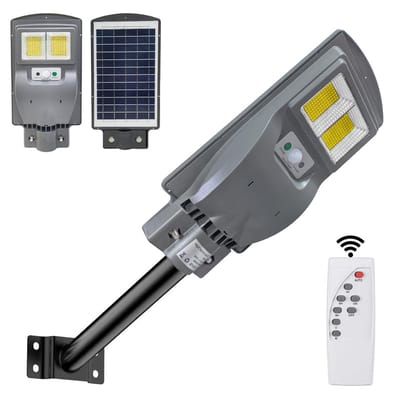 30 Watt Grey Solar Street White Lights (With Pole)-With Pole