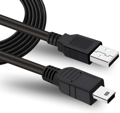 Hi-Lite Essentials Mini USB V3 Cable (2.0 A to Mini 5 pin B Cable) for External HDDS/Camera/Card Readers/ PS3/ Iris Scanner- Superior Quality Copper Cable-5 Mtrs