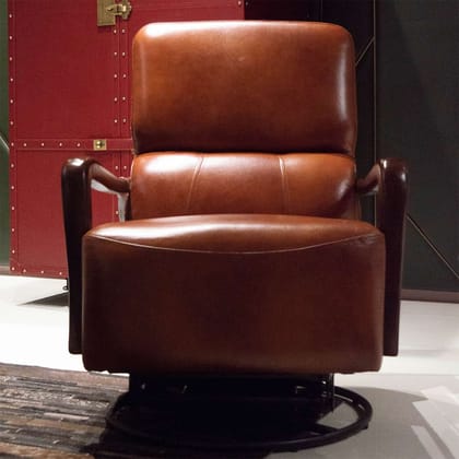 Chancellor Leather Swivel Chair Tan-Tan