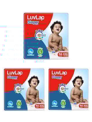 LuvLap Diaper Pants XXL, 15-25kg, 138 Count, Baby Diaper Pants, with Aloe Vera Lotion for Rash Protection, upto 12 Hour protection Pack of 3