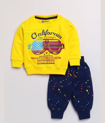 Mars Infiniti Pack of 1 Boys Cotton T-Shirt & Trackpants Set ( Yellow )