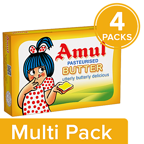 Amul Butter - Pasteurized, 4x100 g Multipack