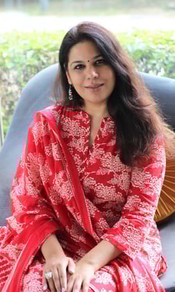 Cotton Red Printed Suit Set with Mul Printed Dupatta-XXS