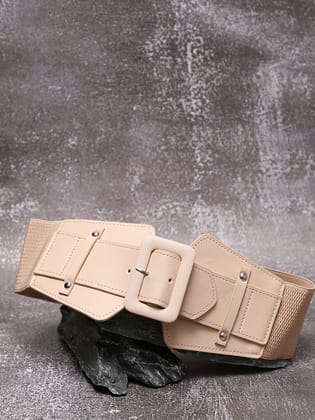 White Solid Waist Belt-Belt
