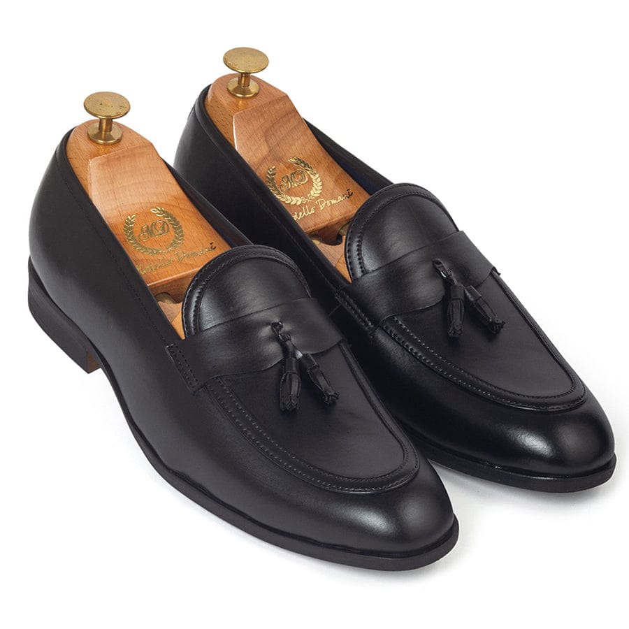 Italian Cut Tassel Penny Slipons (Black)-EU 40 / UK 6 / Black