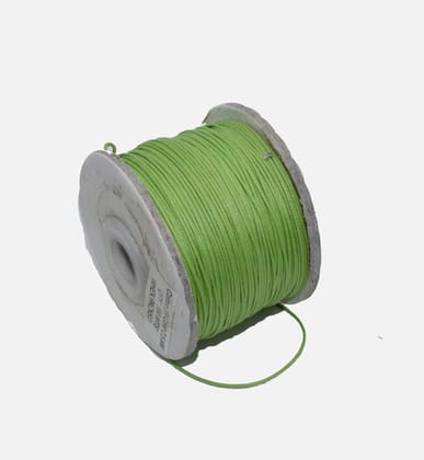 Limegreen Waxed Cotton Cord Size - 1 MM , COTT-023-Per Roll of 5 Meter / 1 MM