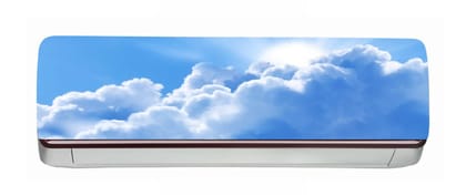 DreamKraft Clouds View AC Sticker (Multicolor PVC Vinyl, 30cm X 91cm)