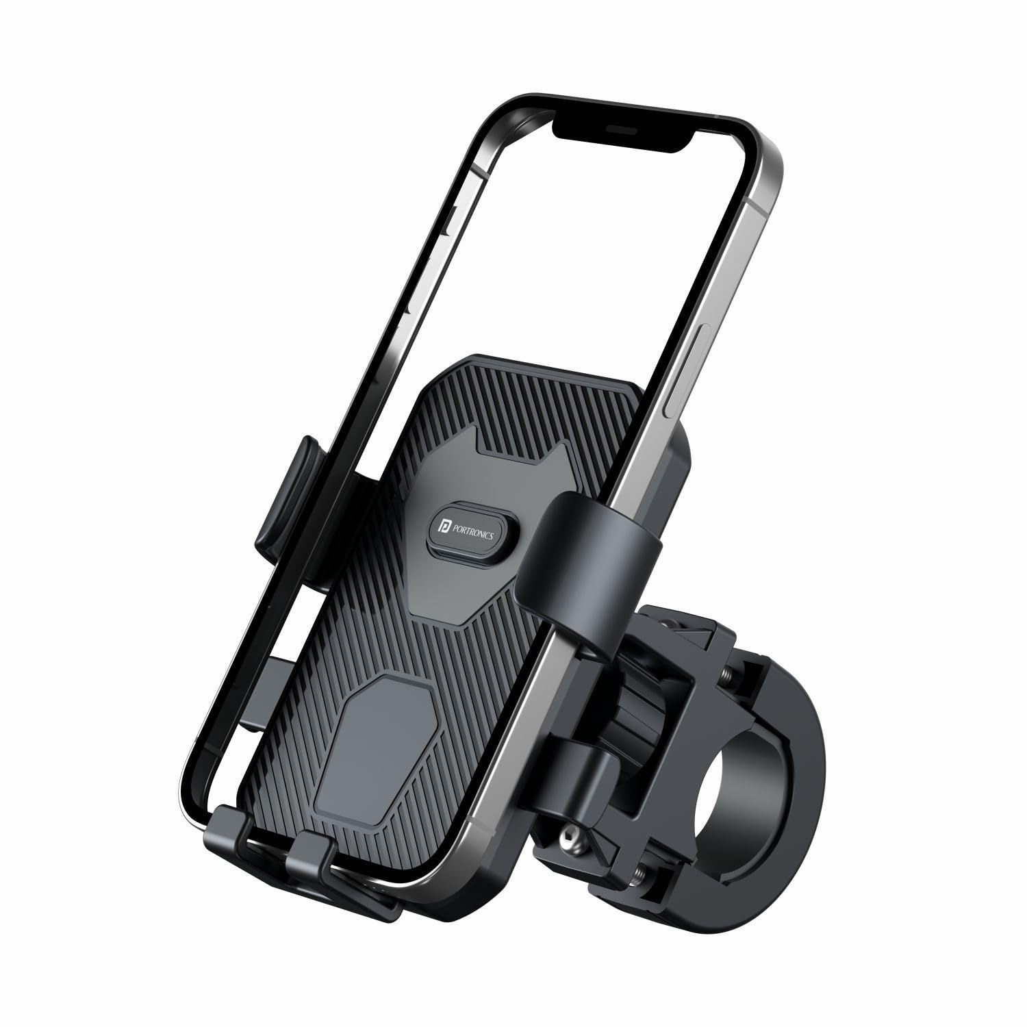 Portronics Mobike 4 Bike Phone Mount with 360 Rotational, Strong Hold for Bicycle, Motorcycle Compatible with 4.7 to 6.8 inch Devices(Black) Black / Standard