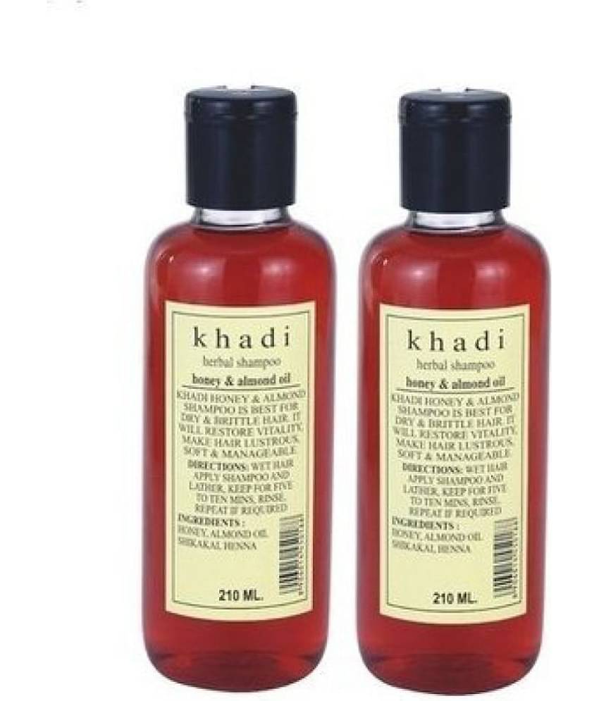 Khadi Herbal Honey and Almond Oil Shampoo, 420ml (Twin Pack)