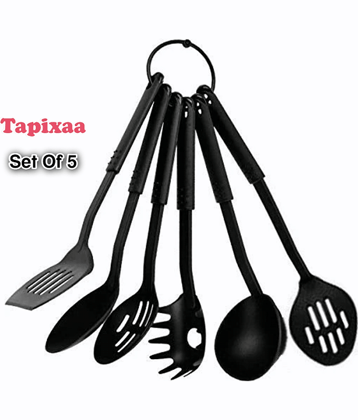 Tapixaa Black Virgin Plastic Lifting Spatula ( Pack of 6 )