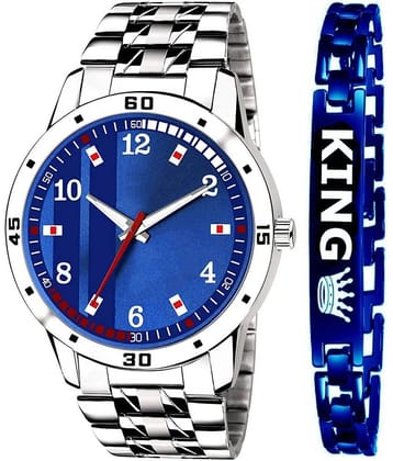 Shivark Silver Stainless Steel Analog Men's Watch