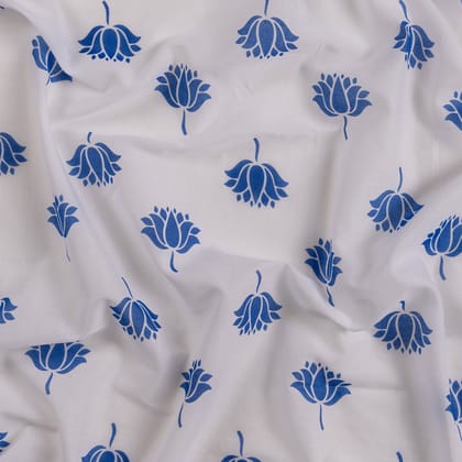 Malmal Swaddle - Indian Lotus, Blue