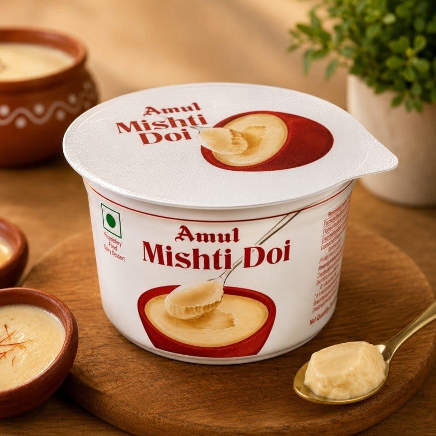 Amul Mishti Doi, 80 gm - Amul Mishti Doi 80 GM