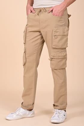 Trendy - Cargo Streetwear Trouser - Khaki-S-30 / KHAKI
