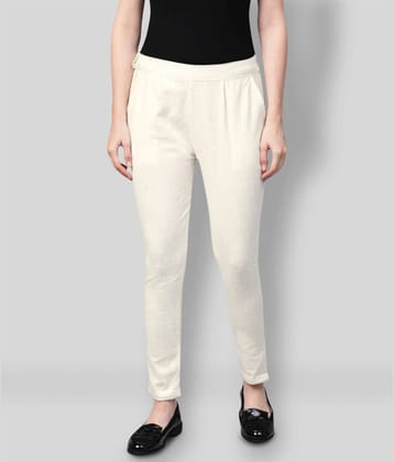 Yash Gallery Cotton Straight Women's Casual Pants ( Off White )