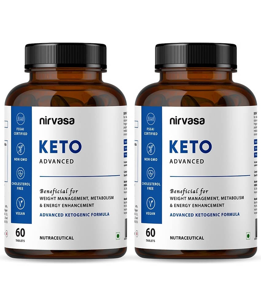Nirvasa Keto Advance Tablets for Men & Women, for weight management, enriched with Garcinia Cambogia 60%, Green Coffee 40%, (2 X 120 Tablets)