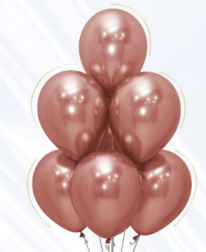 "RoGold Chrome Balloon Latex / Rubber Balloons - Helium Quality - 12 inches - Bulk Pack - 50PC