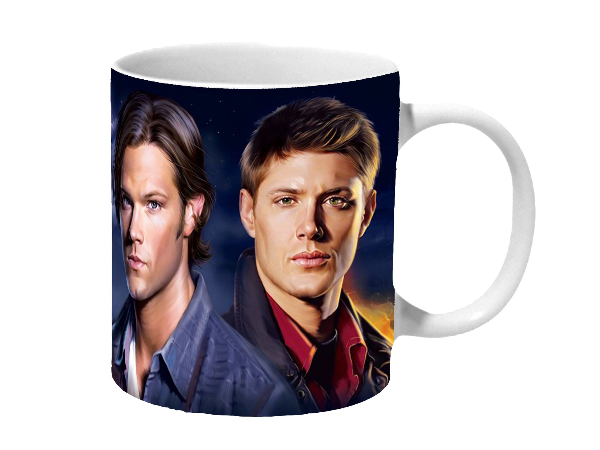 Multicolor Supernatural Sam Dean Artwork Ceramic Mug