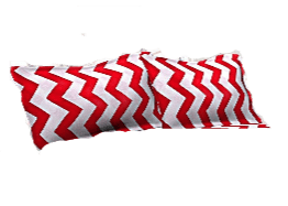Zigzag Red Pair of Pillow cover (Pillow covers only)-17 x 27 inches Pillow Cover