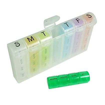 Ezyfit Pill Organizer 7 Days Weekly Tablet Medicine Storage Organizer Box - Pack of 1