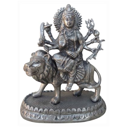 Brass Durga Ji Statue - Artistic Brass Showpiece for Temple Decor, Height : 9.3 Inch (BSMAS285)